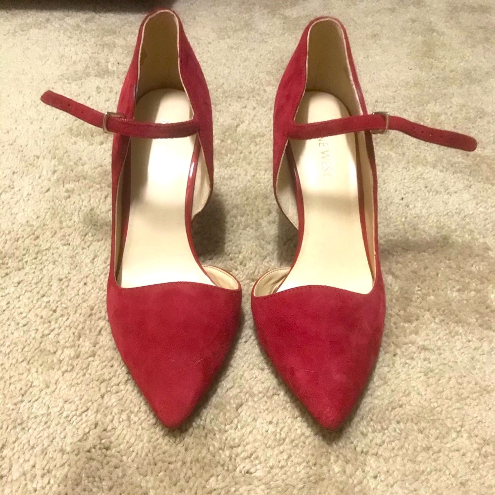 Lightly worn power red heels